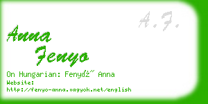 anna fenyo business card